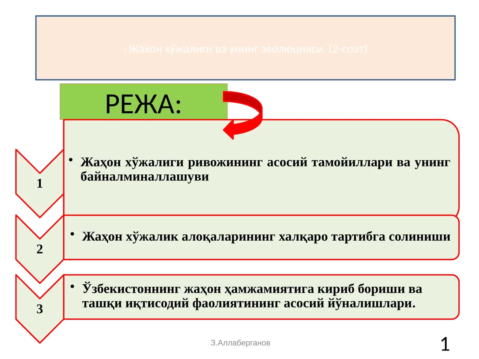 Жахон хўжалиги ва унинг эволюцияси