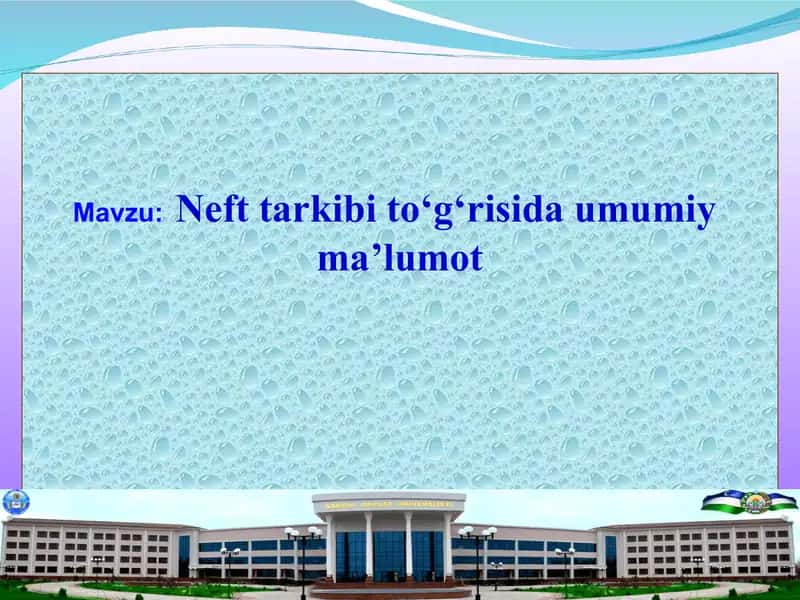 Neft kimyoviy-xususiyatlari