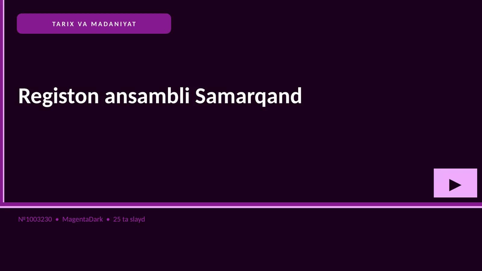 REGISTON ANSAMBLI SAMARQAND
