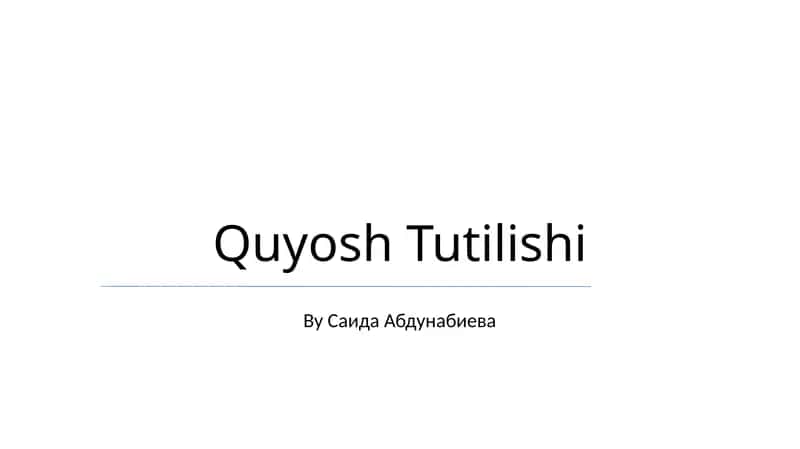 Quyosh Tutilishi