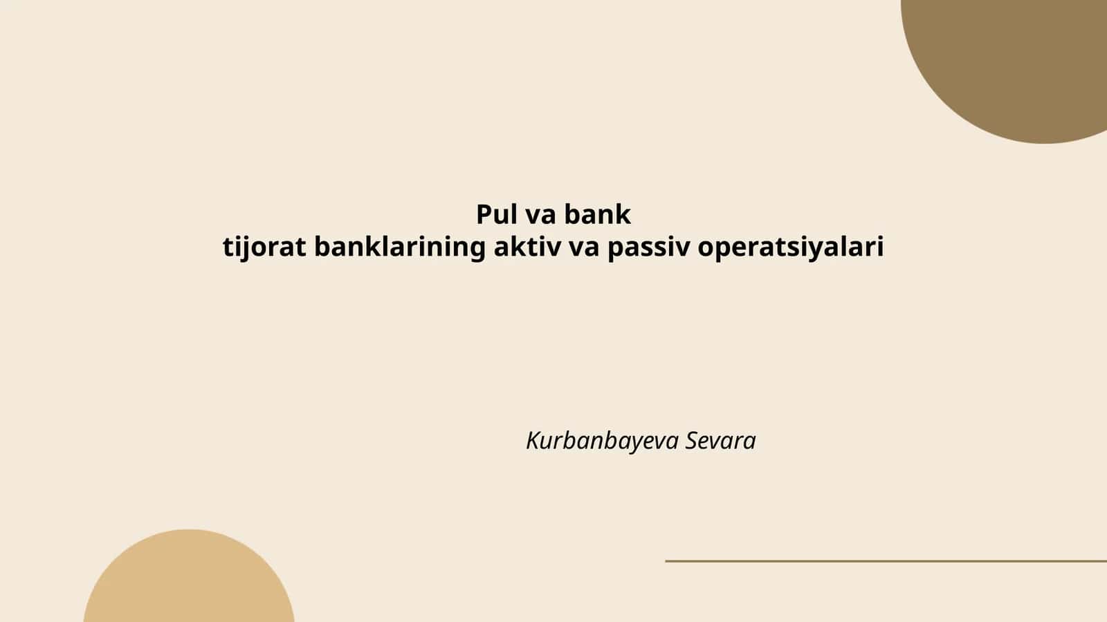 Pul va bank