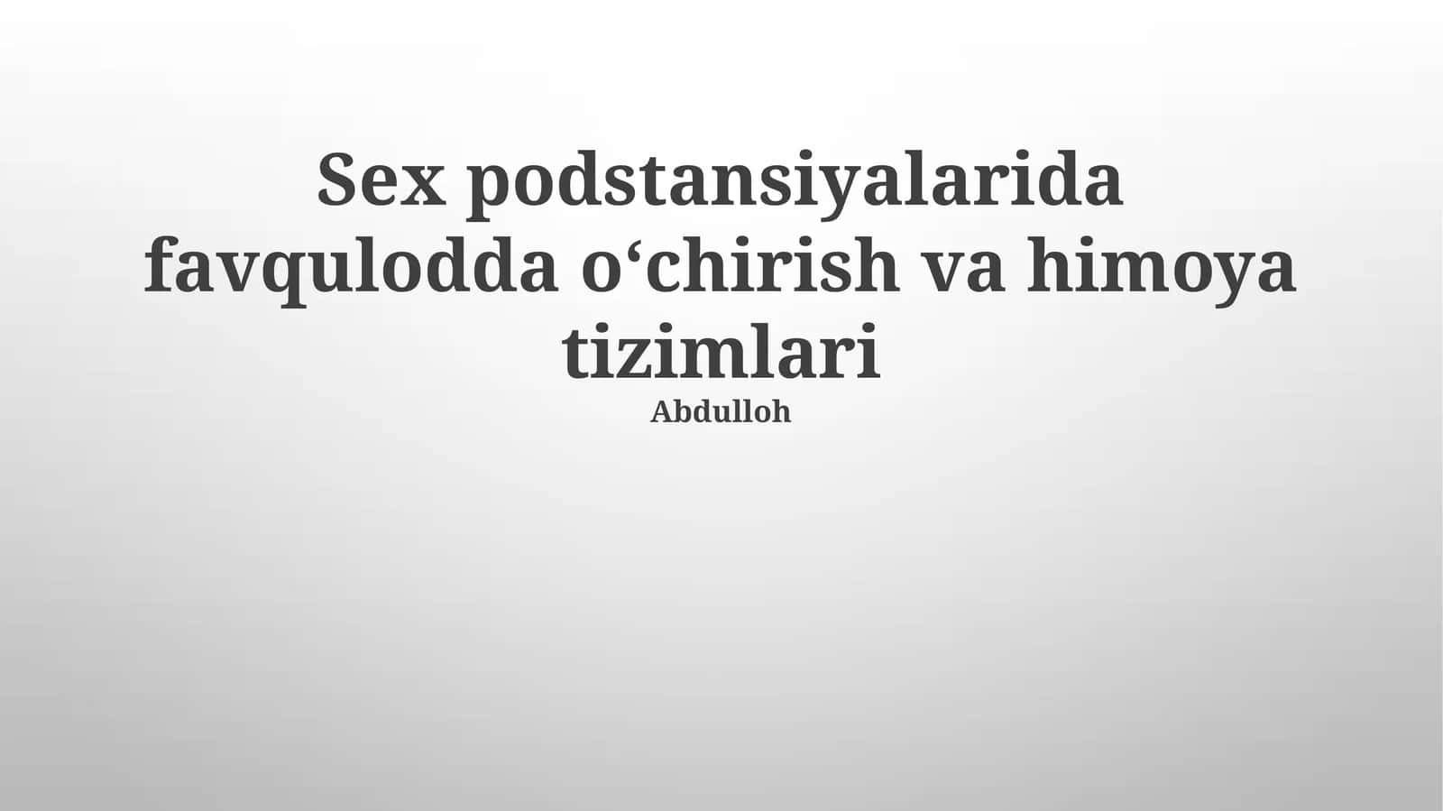Favqulodda o‘chirish va himoya tizimlari