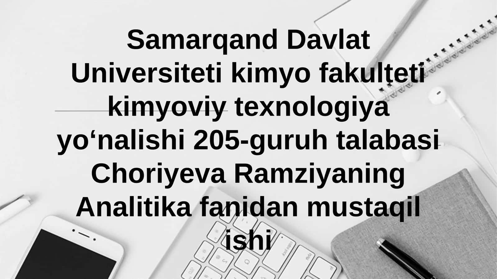 Kimyoviy texnologiya