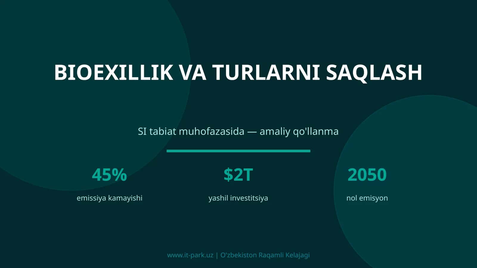 BIOEXILLIK VA TURLARNI SAQLASH