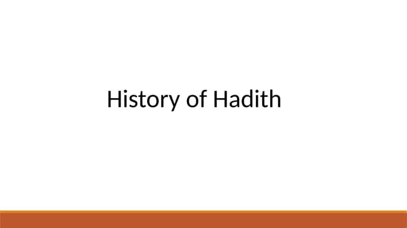 History of Hadith