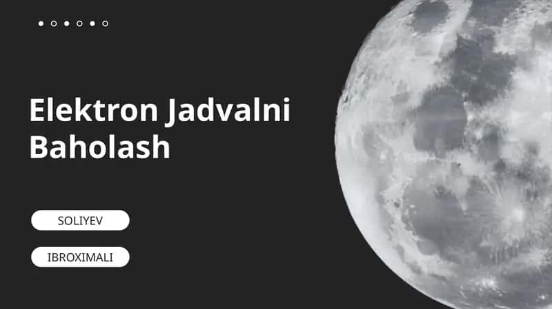 Elektron Jadvalni Baholash