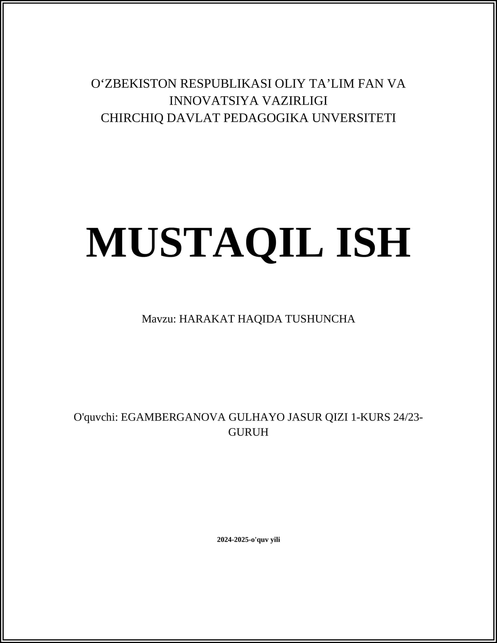 HARAKAT HAQIDA TUSHUNCHA