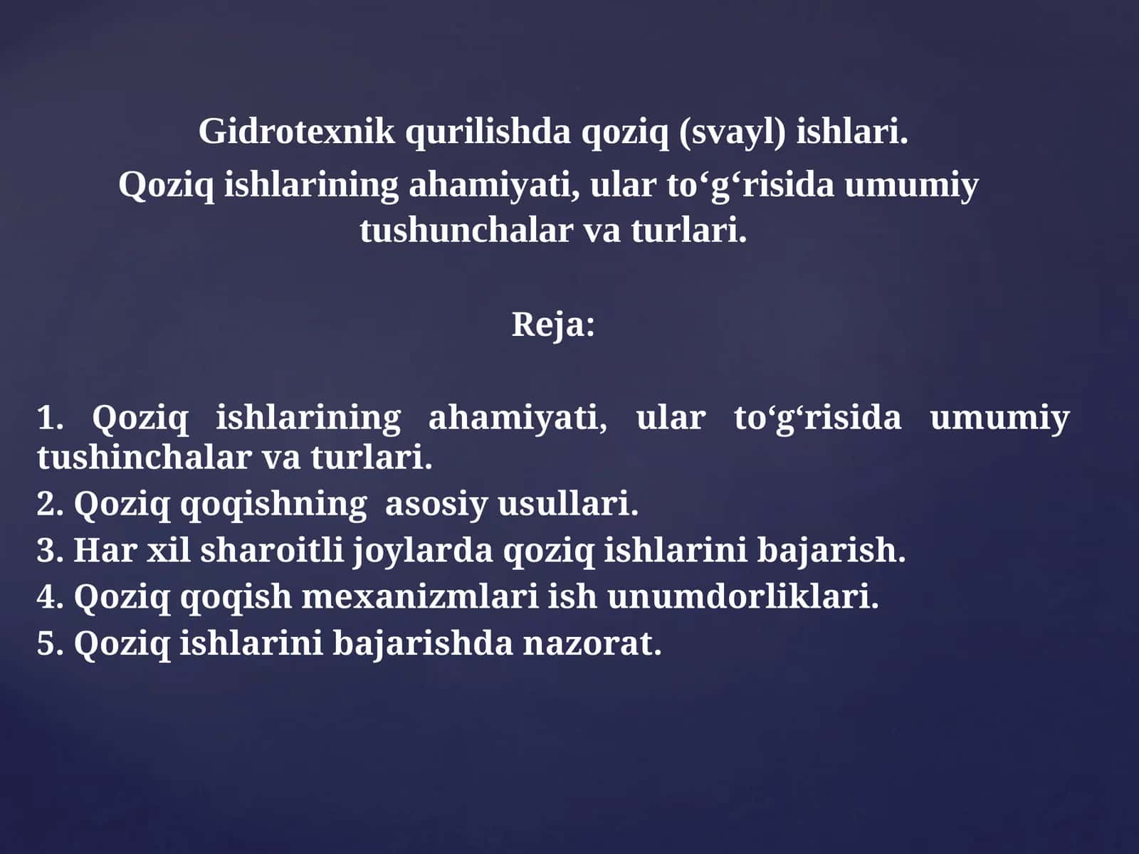 Qoziq ishlarining ahamiyati, umumiy tushunchalar va turlari