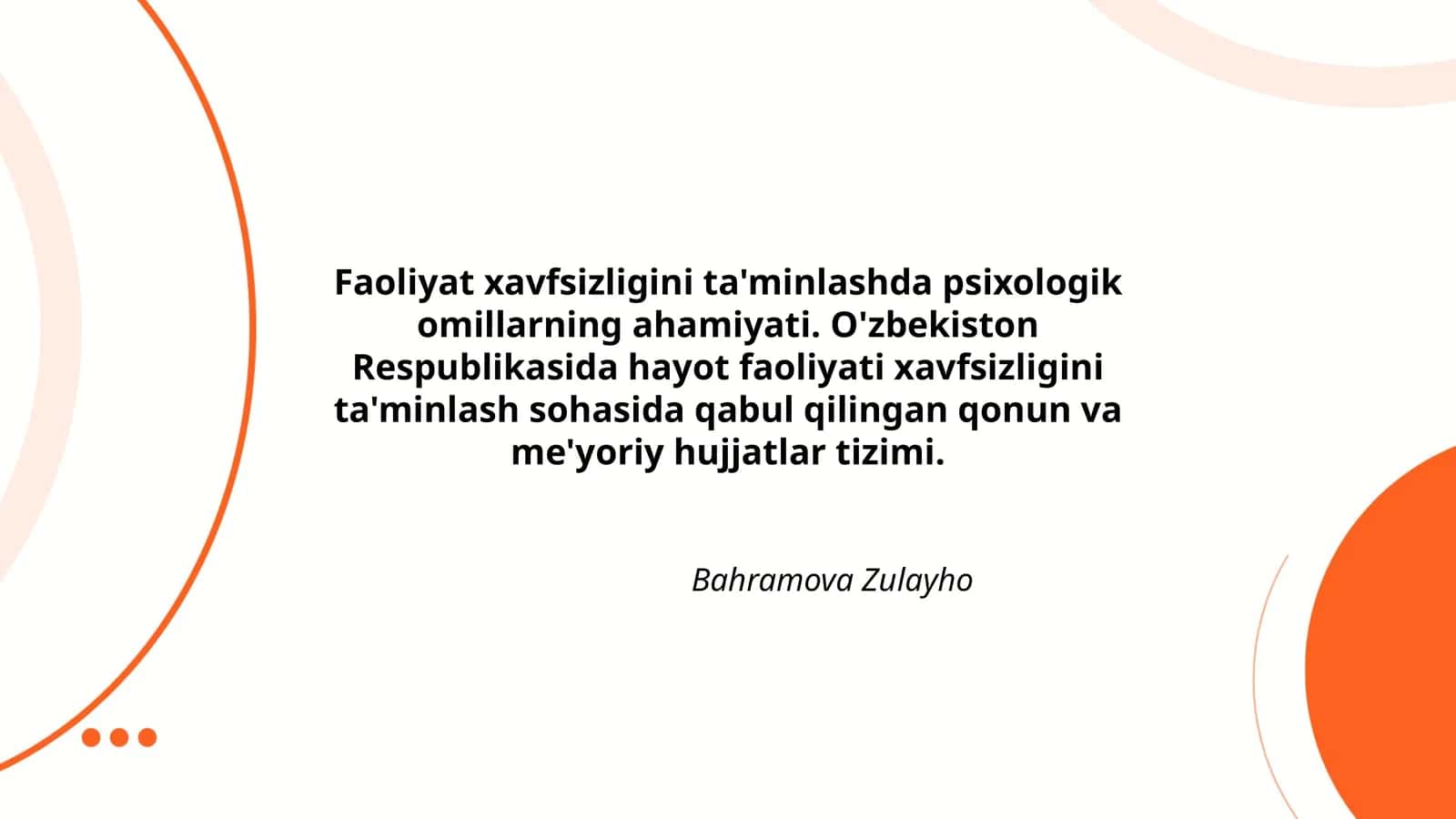 Faoliyat xavfsizligini ta'minlashda psixologik omillar