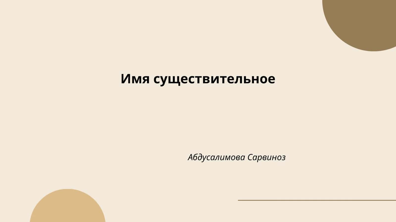 Имя существительное