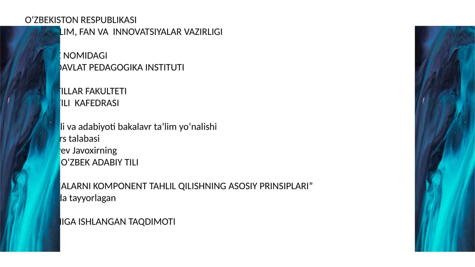 LEKSEMALARNI KOMPONENT TAHLIL QILISHNING ASOSIY PRINSIPLARI