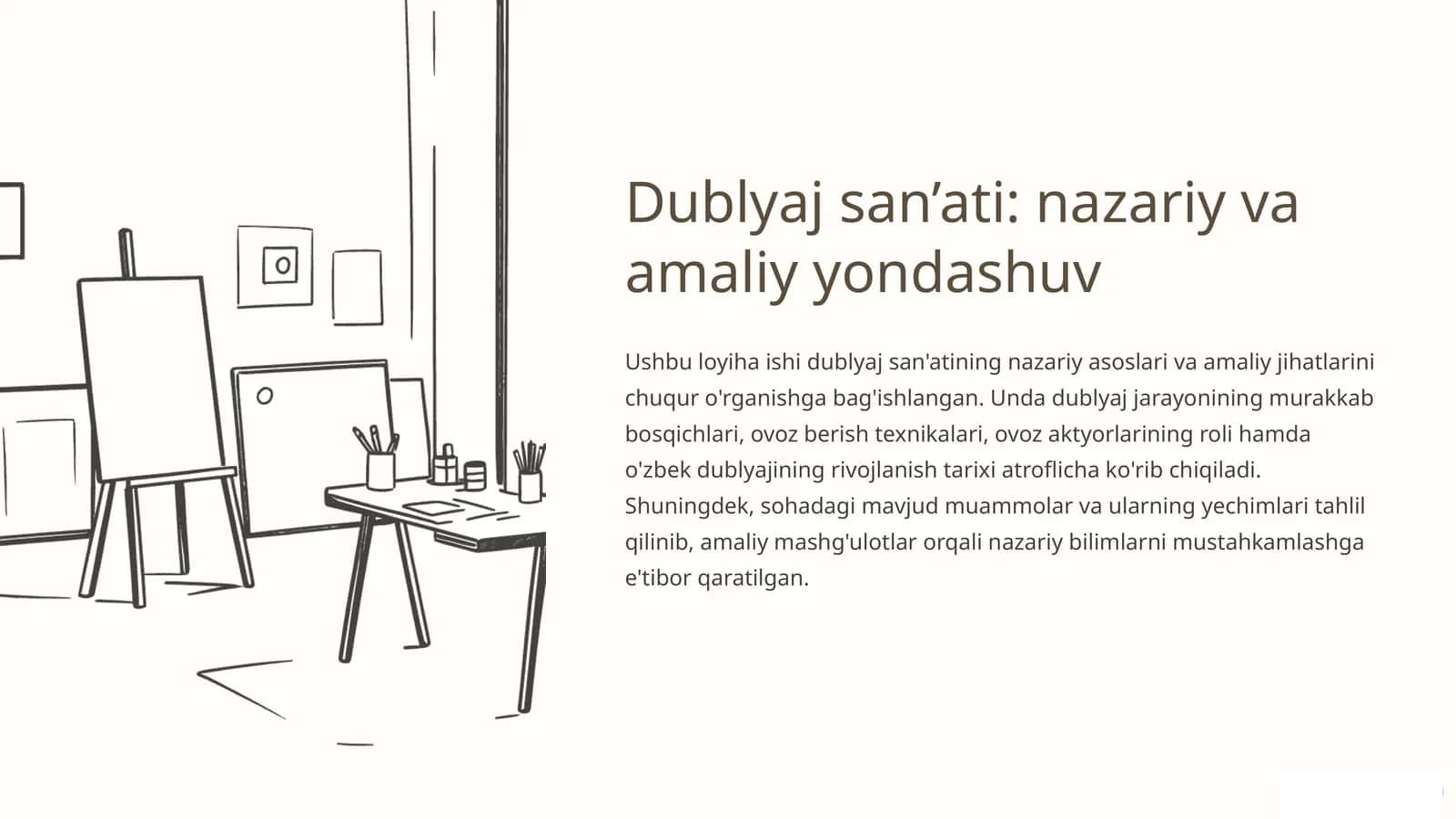 Dublyaj san’ati: nazariy va amaliy yondashuv