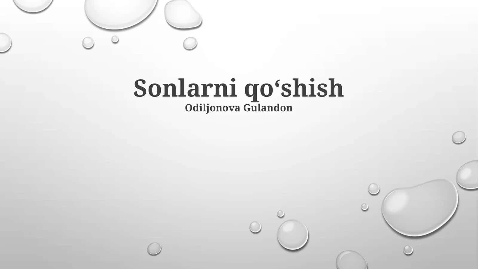 Sonlarni qo'shish