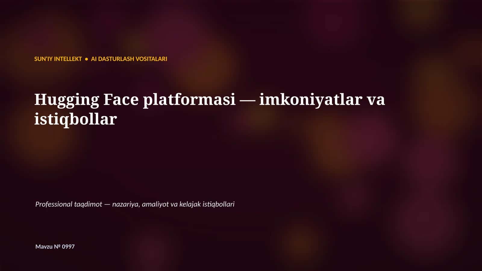 SUN'IY INTELLEKT • AI DASTURLASH VOSITALARI