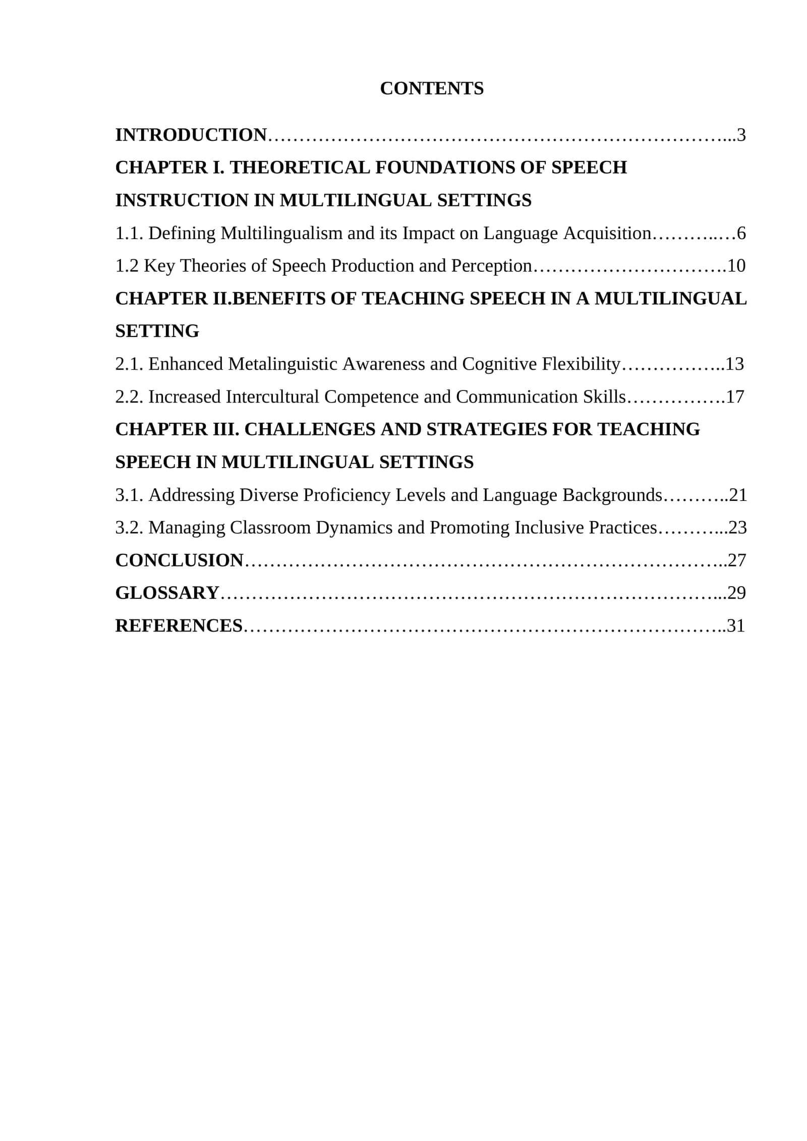 The benefits and challenges of teaching speech in a multilingual setting