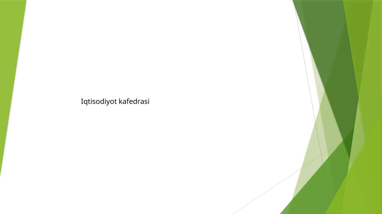 Iqtisodiyot kafedrasi