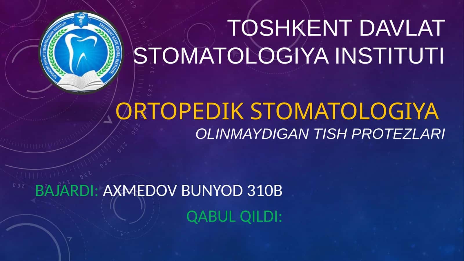 Tish charxlash qoidalari. Charxlash uchun ishlatiladigan asboblar. Ularga bo’lgan talablar. Chaynash bosimik kuchlarining ta’sirini hisobga olgan holda qistirmauchun bo’shliqlarnishakllantirish asoslari. Tishlarning qattiq to’qimalari uchun xavfsizlik zonalari. Charxlash vaqtidayo’l qo’yilishimumkin bo’lgan xatoliklar va asoratlar, ularni oldini olish