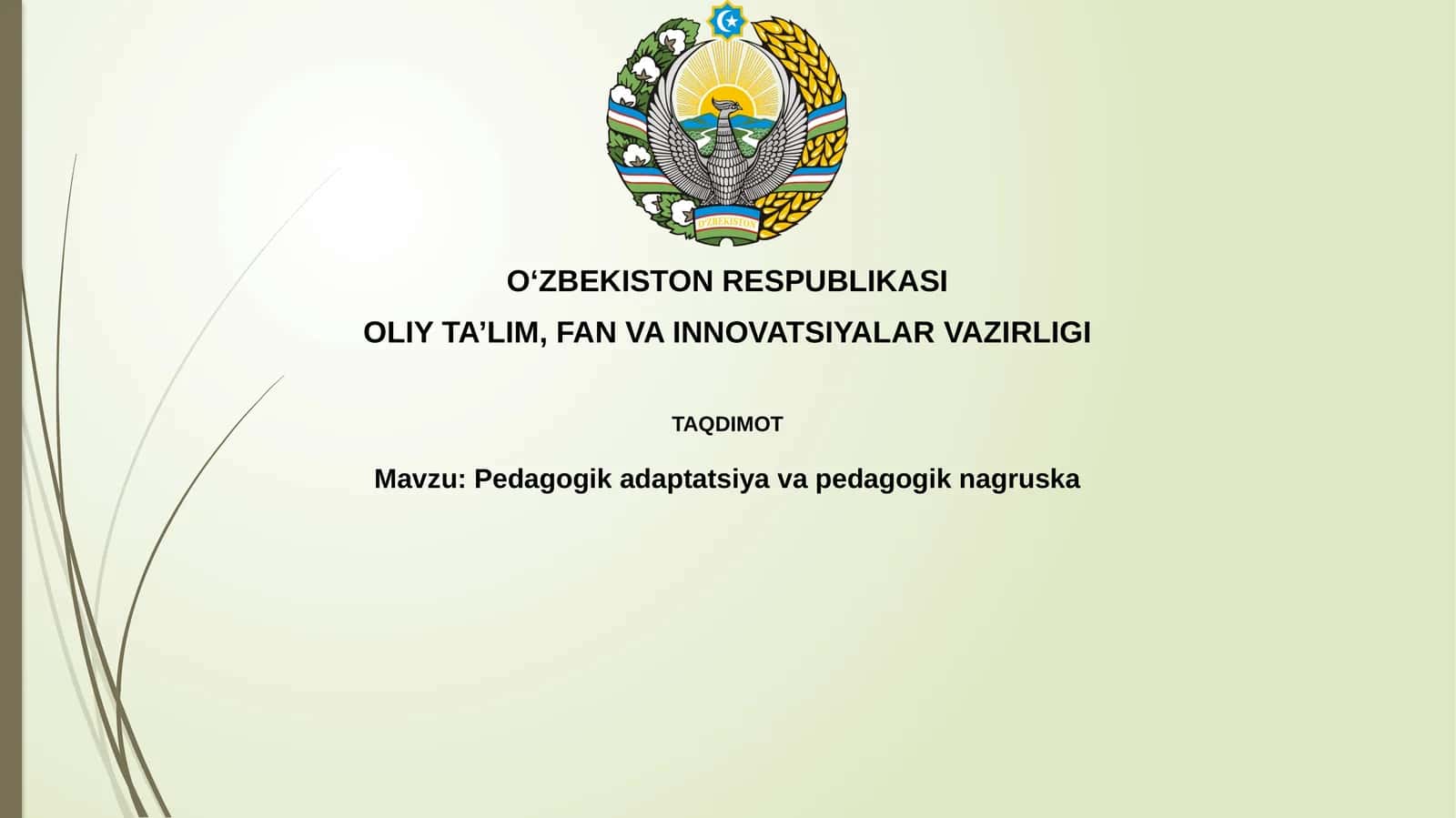 Pedagogik Adaptatsiya va Pedagogik Nagruska