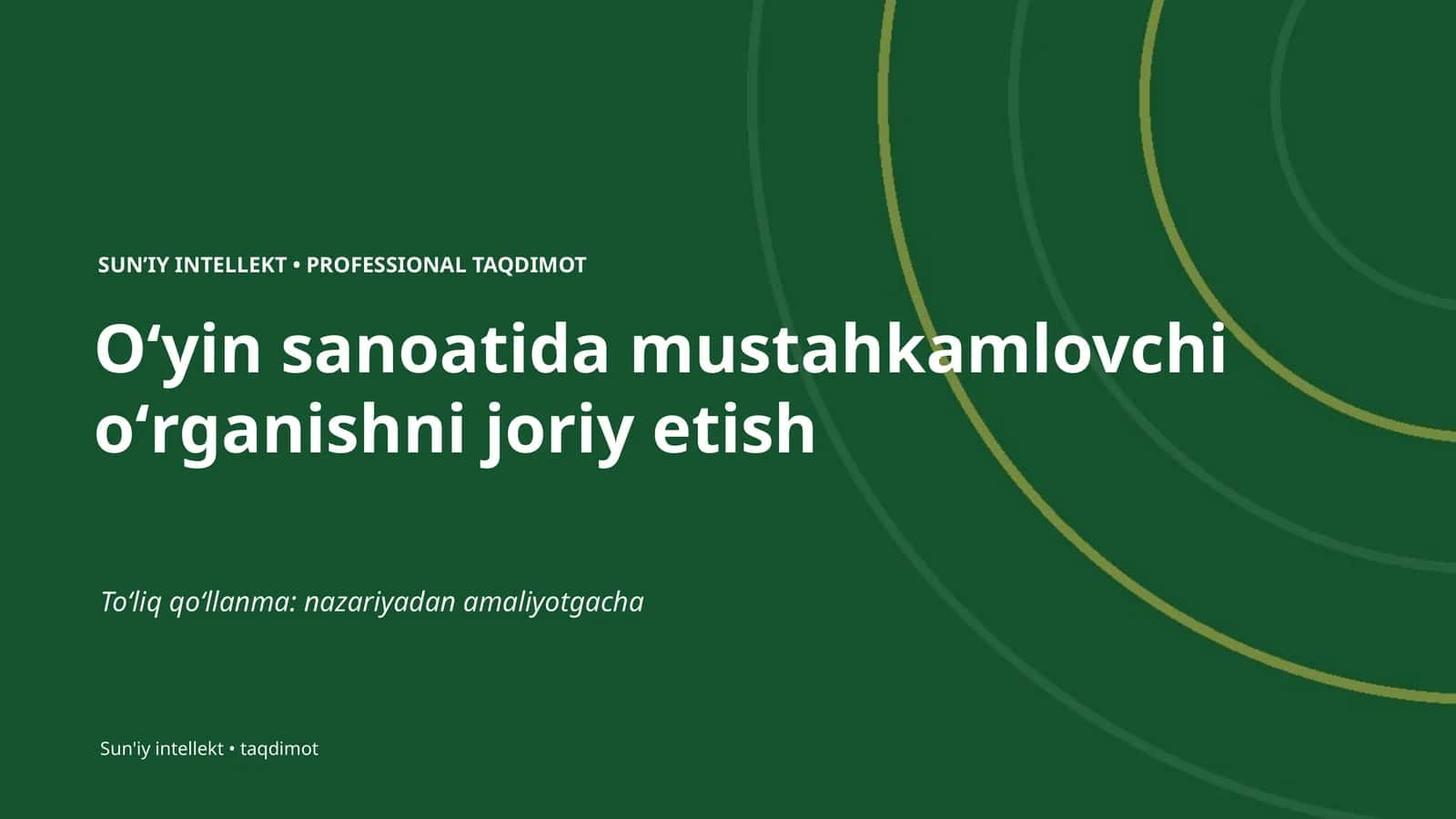 SUNʼIY INTELLEKT • PROFESSIONAL TAQDIMOT