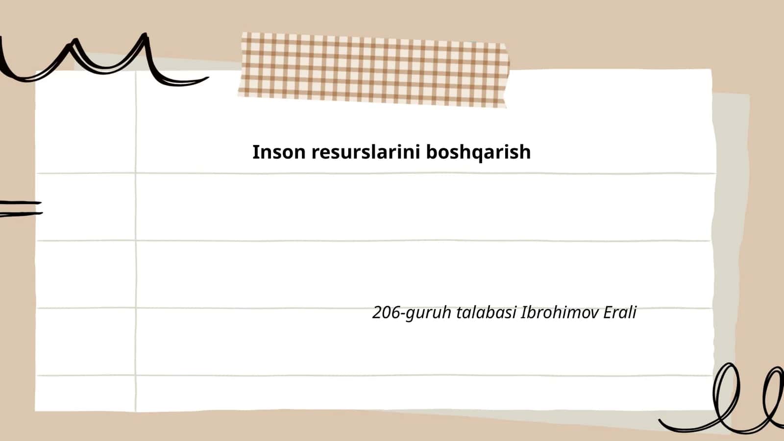 Inson resurslarini boshqarish