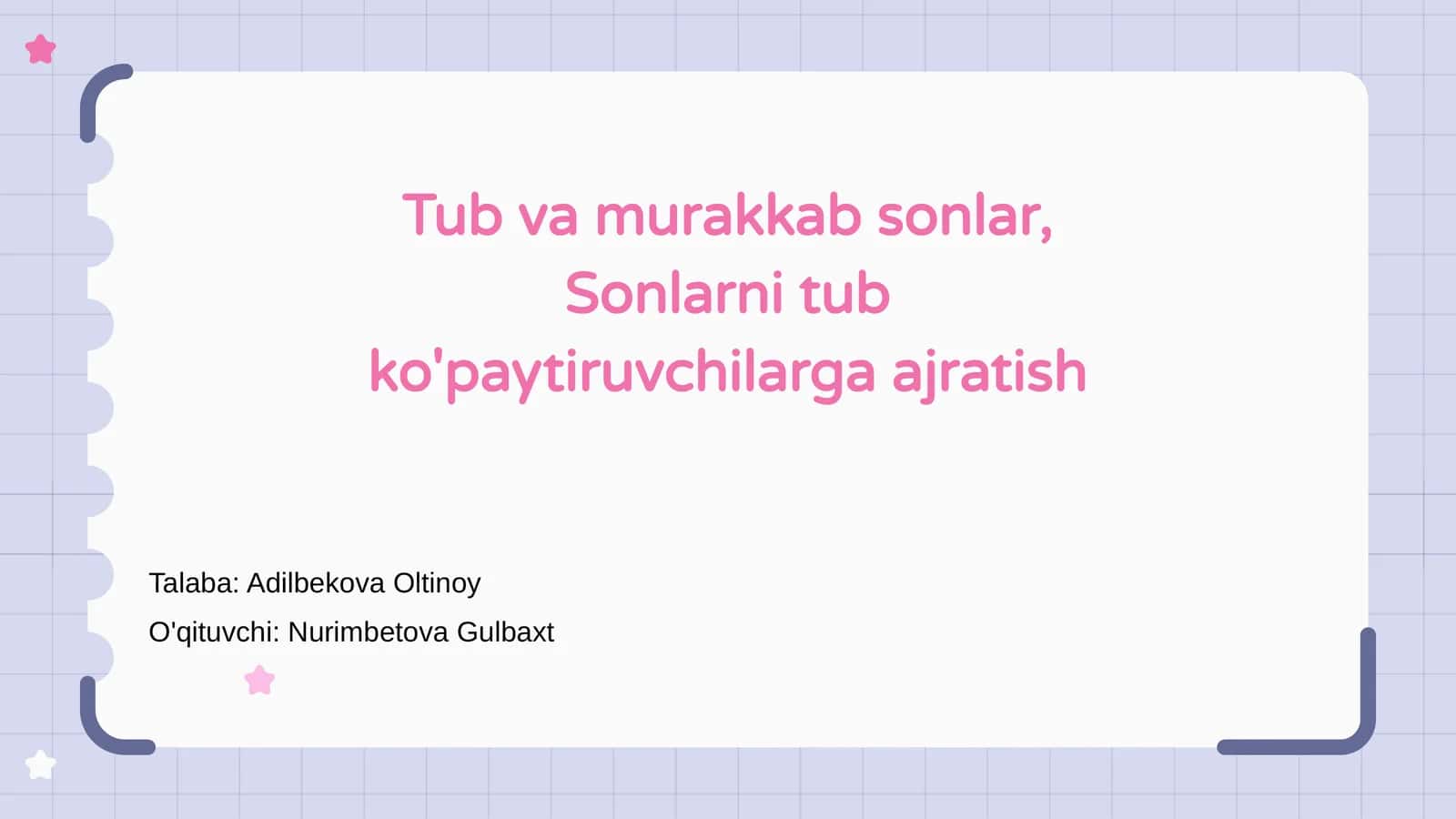 Tub va murakkab sonlar