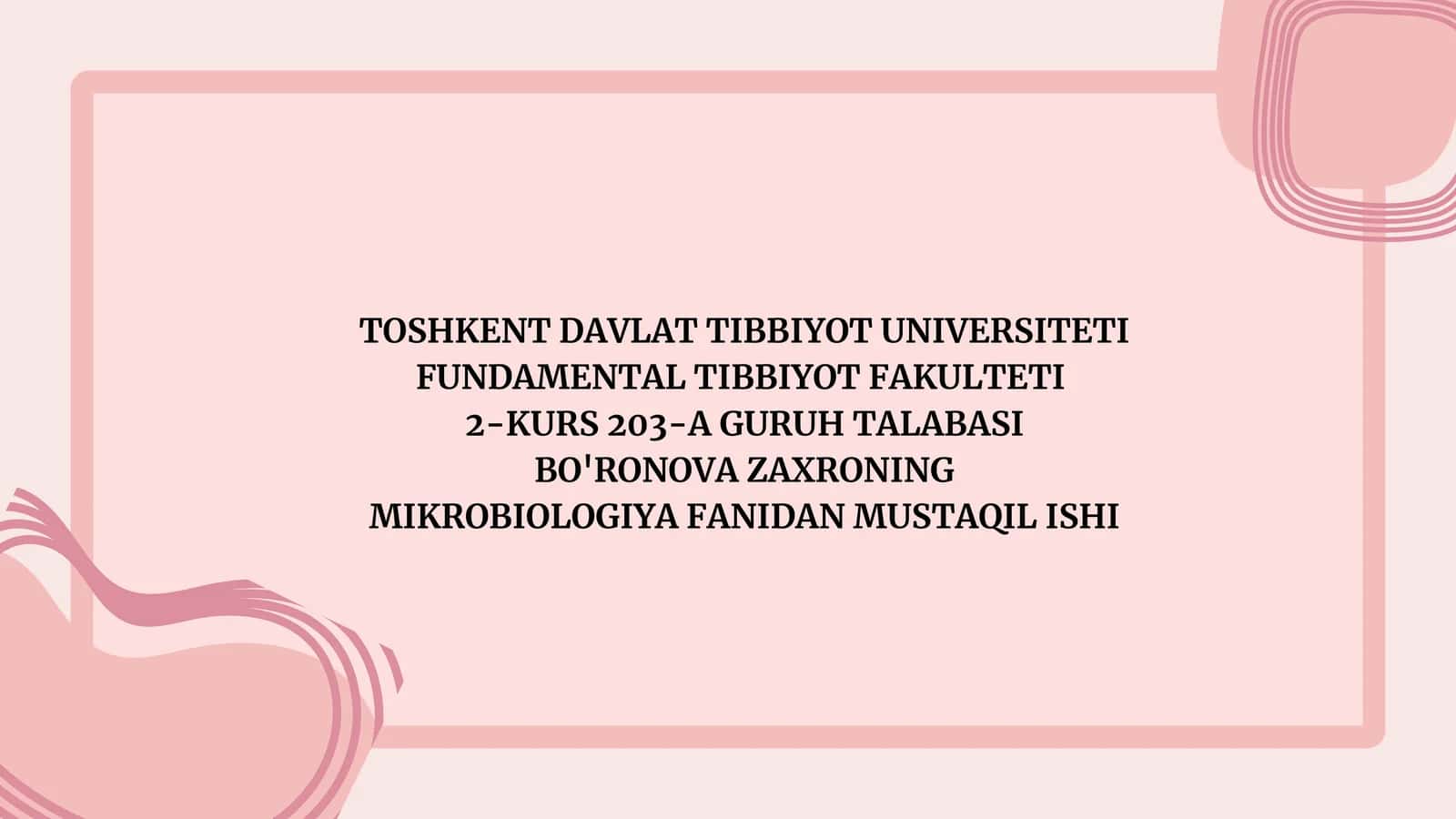 PATOGEN ANAEROBKLOSTRIDIAL BO'LMAGAN INFEKSIYAQO'ZG'ATUVCHILARI (BACTEROIDES, PREVOTELLA, FUSOBACTERIUM) KASALLIKLAR PATOGENEZI, LABORATOR TASHXISI