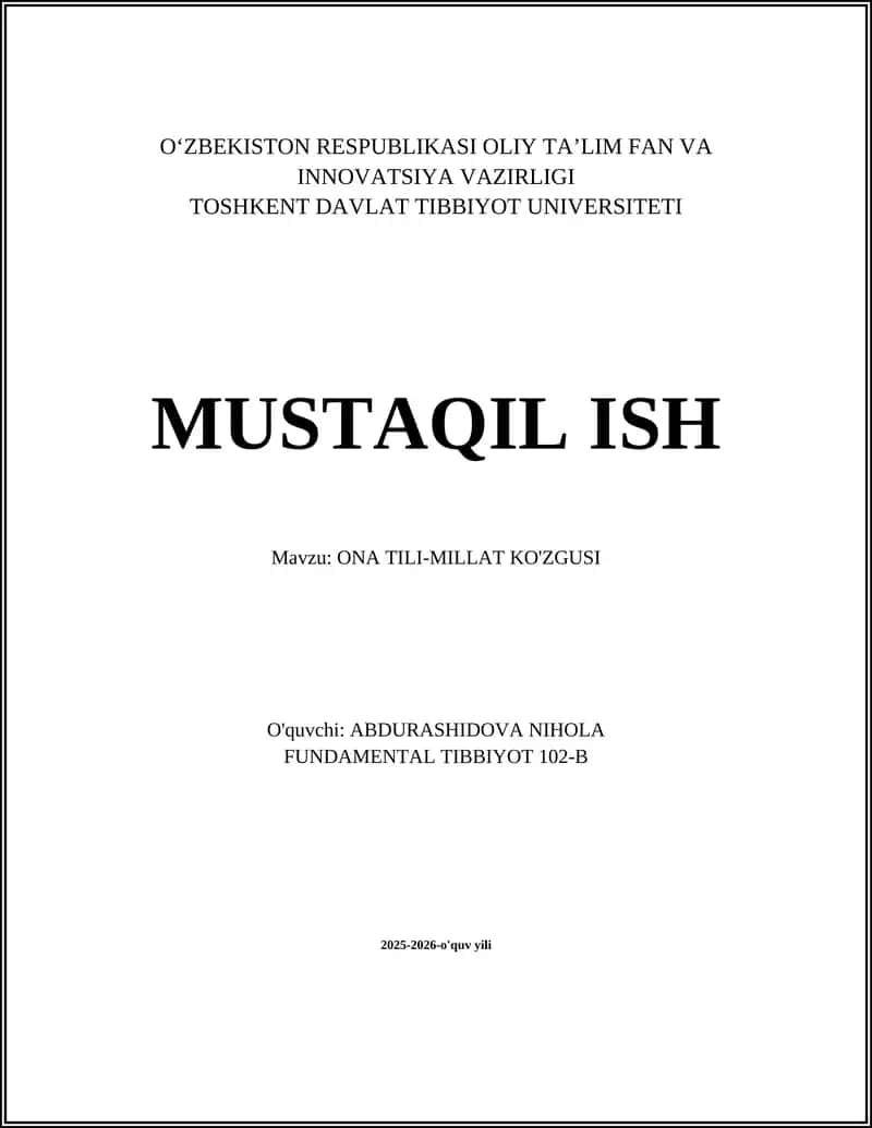 ONA TILI-MILLAT KO'ZGUSI