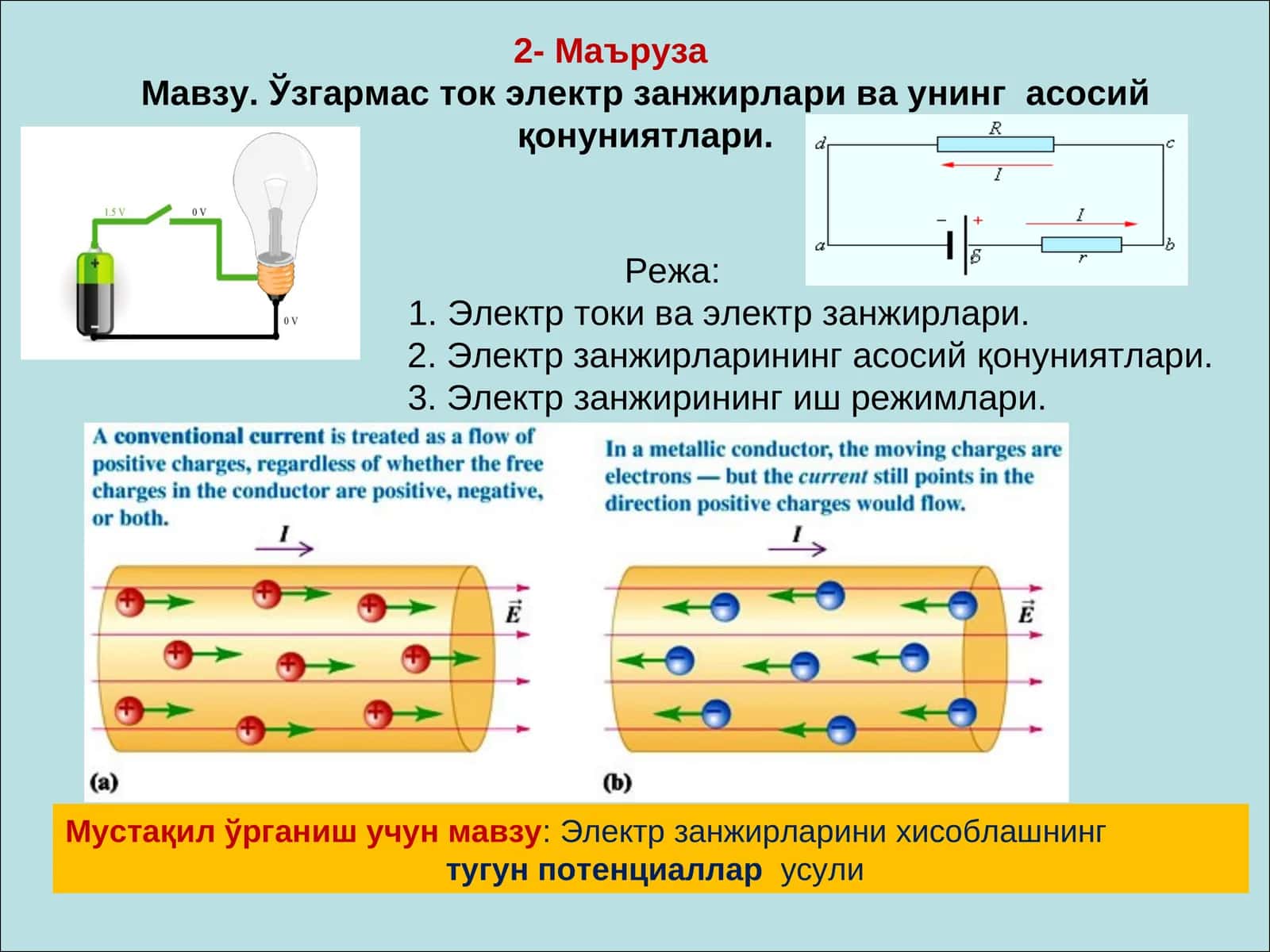 Электр ток электр занжирлари