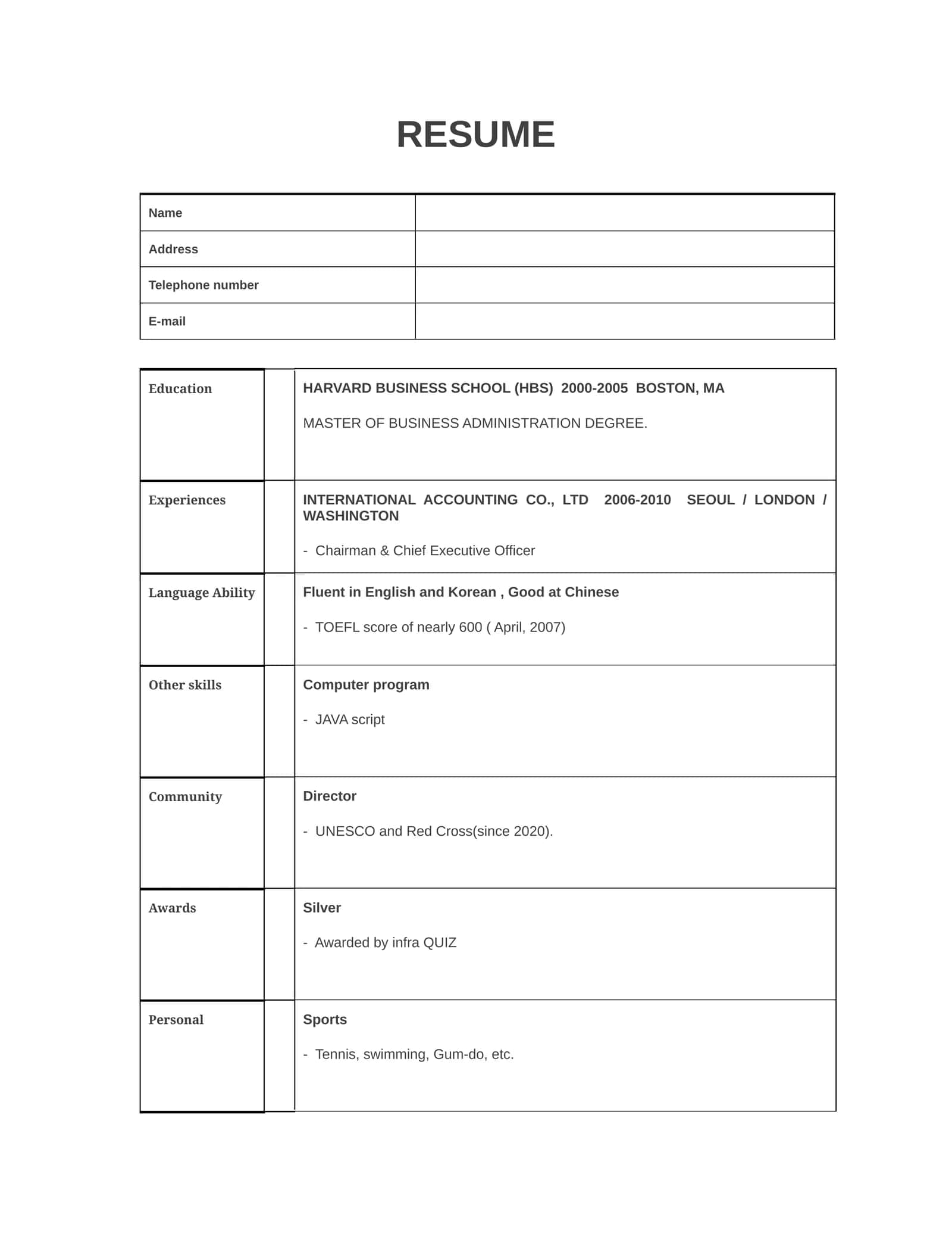 RESUME
