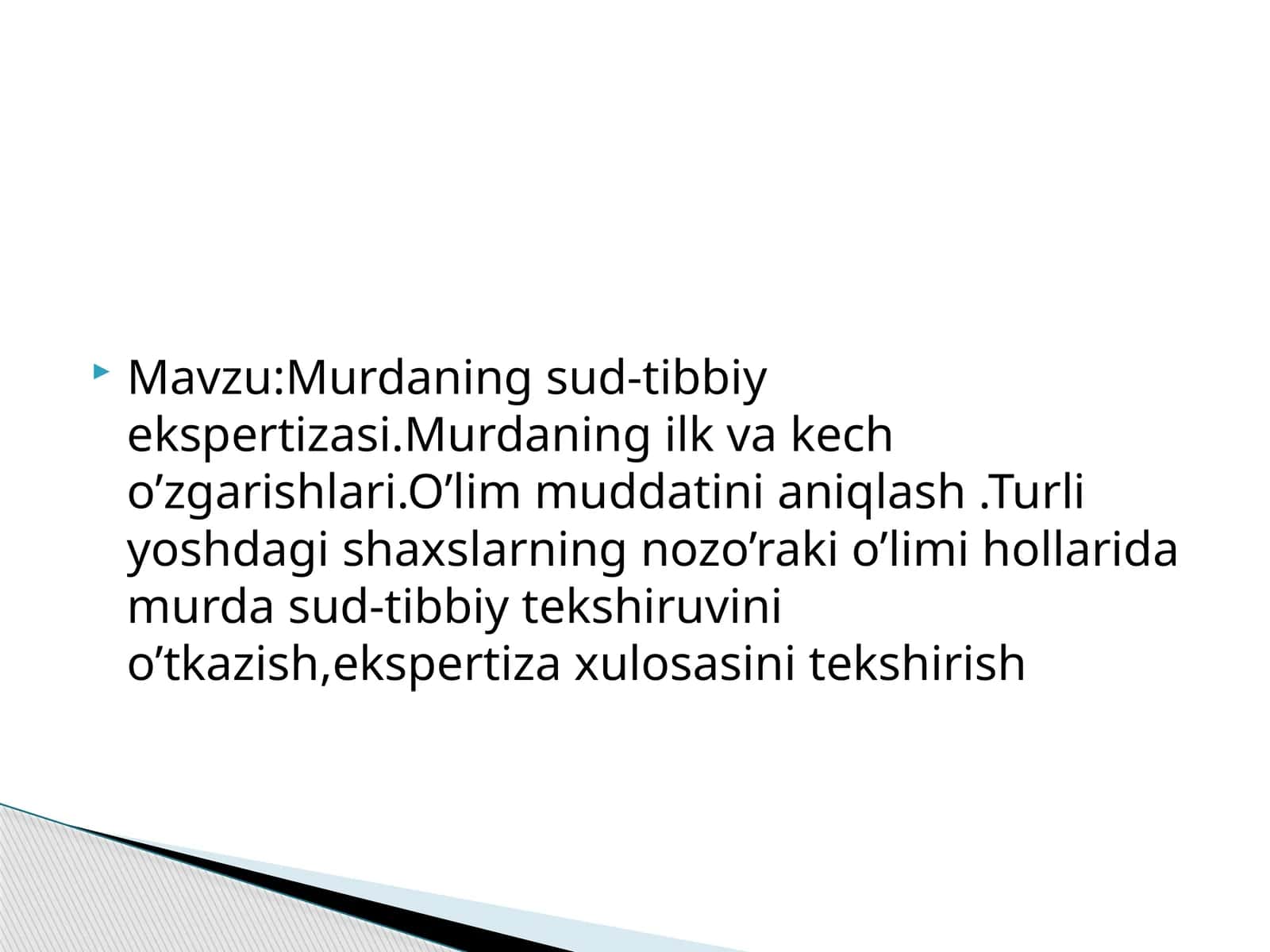 Murdaning sud-tibbiy ekspertizasi