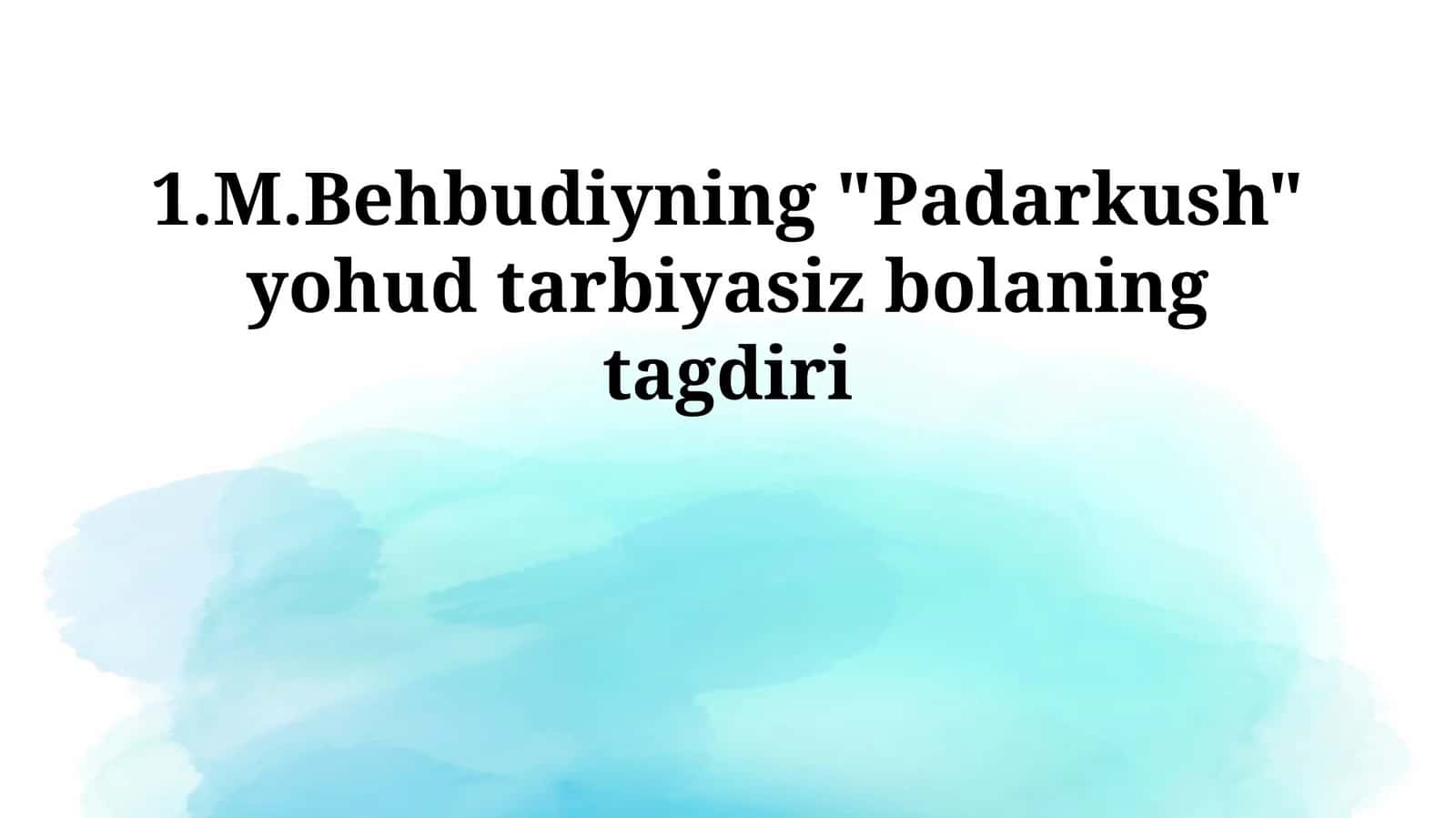 Asarning Zamonaviy Dolzarbligi