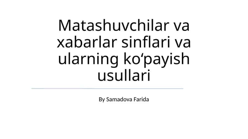 Xabar Klasslari