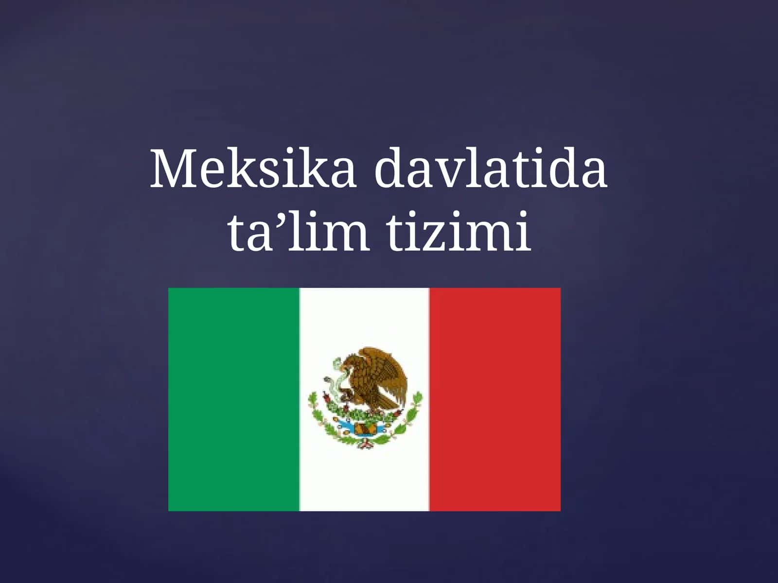 Meksika davlatida ta’lim tizimi