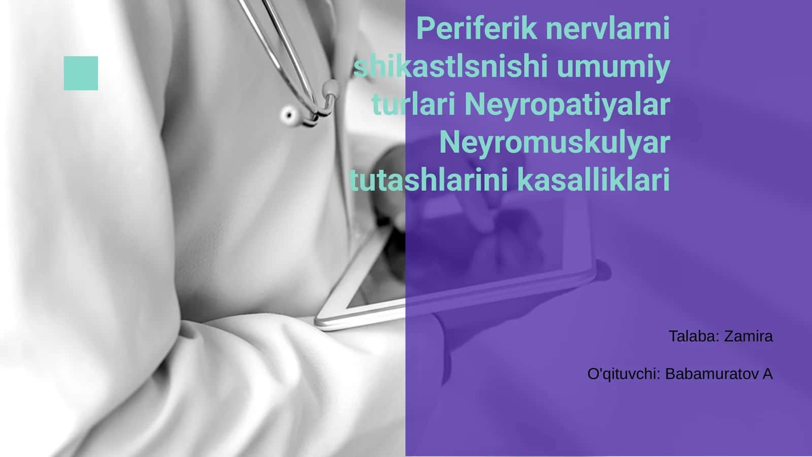 Periferik nervlarni shikastlsnishi umumiy turlari Neyropatiyalar Neyromuskulyar tutashlarini kasalliklari