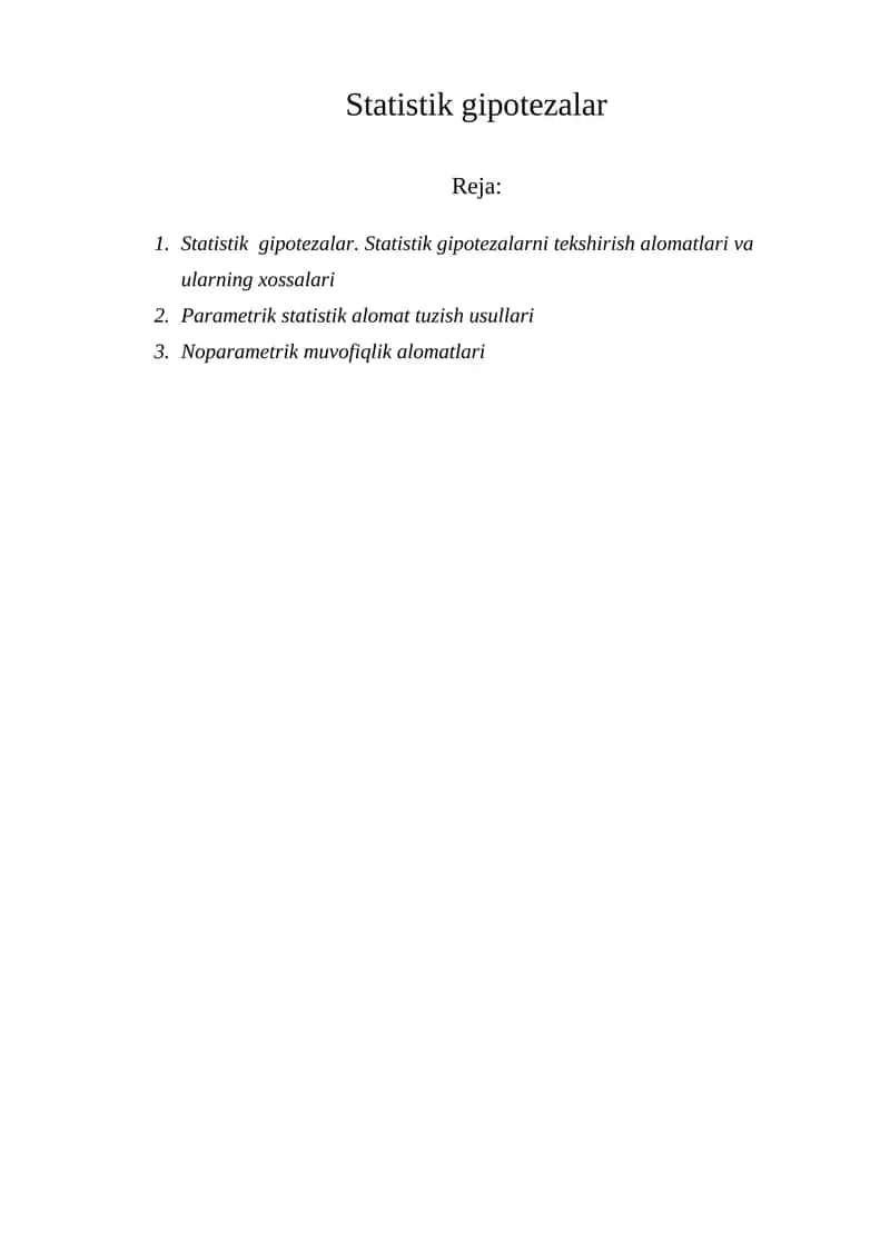 Statistik gipotezalar