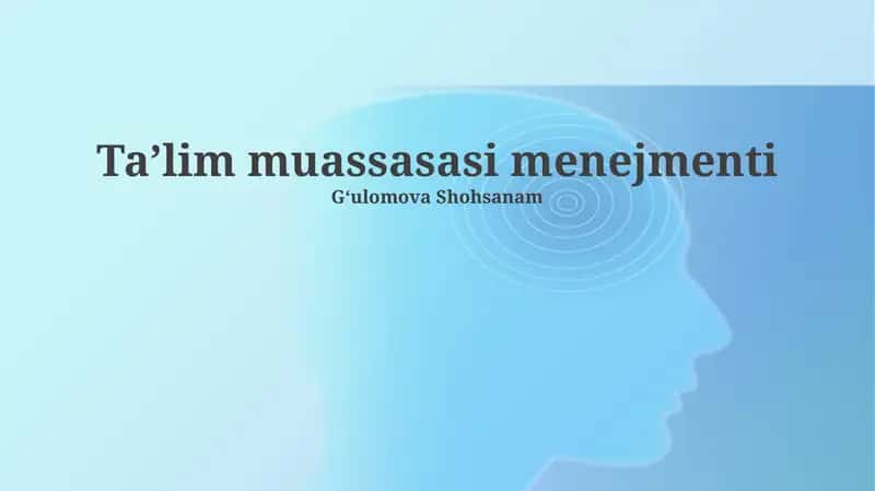 Taʼlim muassasasi menejmenti