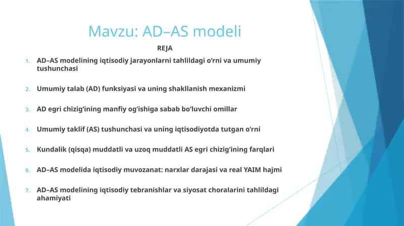 AD–AS modeli