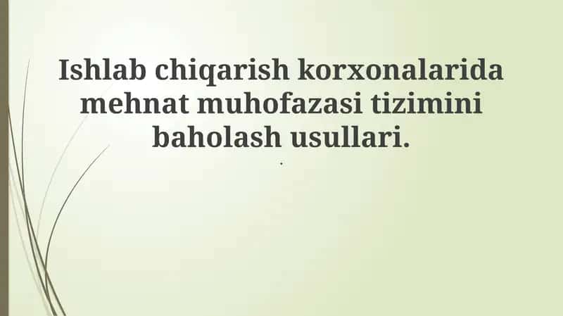 Mehnat muhofazasi va xavfsizlikni boshqarish tizimi