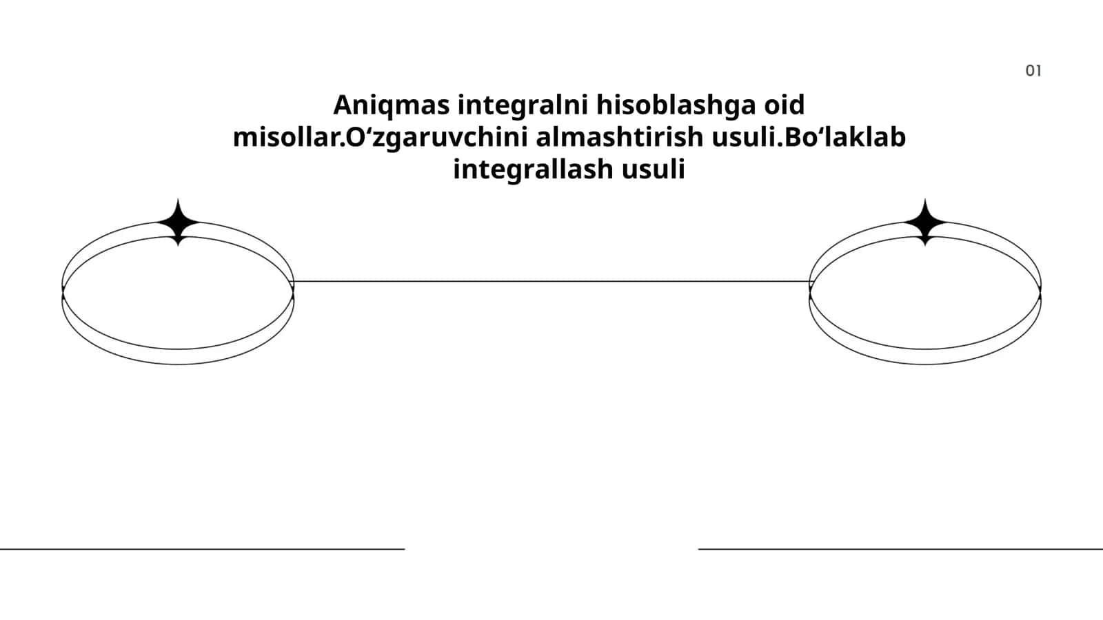 Aniqmas integralni hisoblashga oid misollar.Oʻzgaruvchini almashtirish usuli.Boʻlaklab integrallash usuli