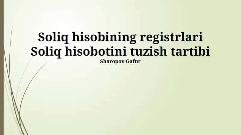 Soliq hisobini tayyorlash bosqichlari