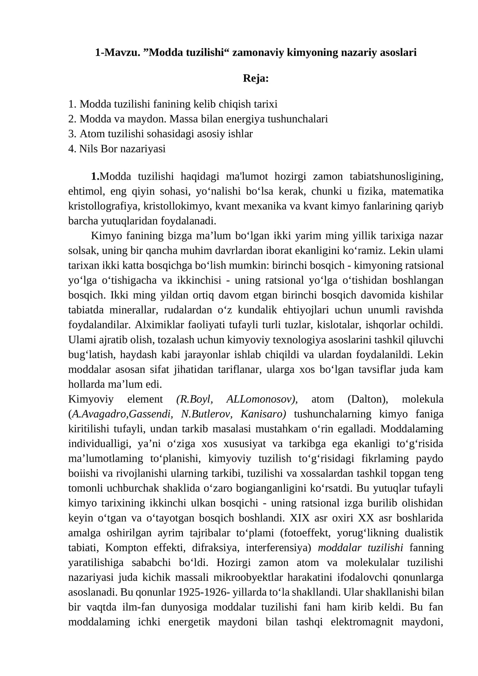 Modda tuzilishi