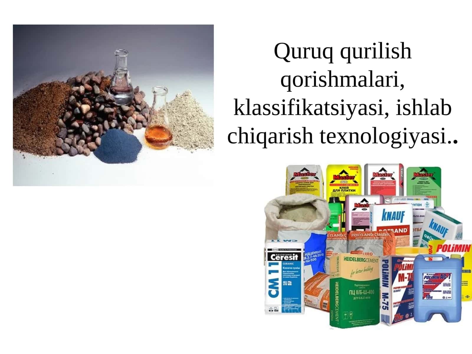 Quruq qurilish qorishmalari