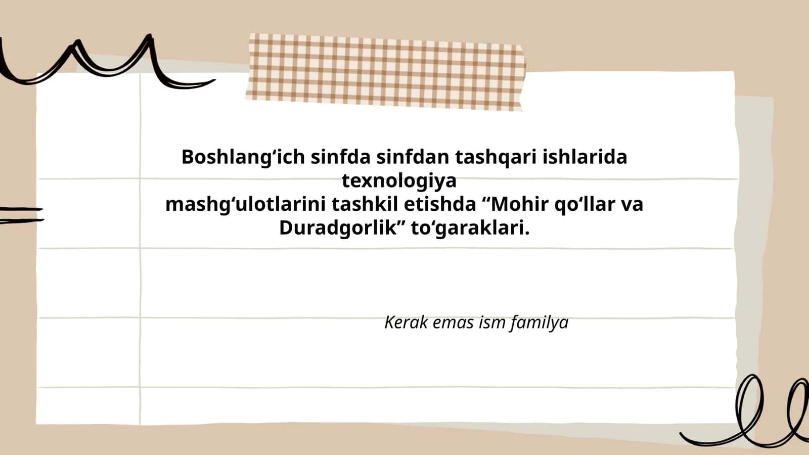 Mohir qo‘llar va Duradgorlik to‘garaklari