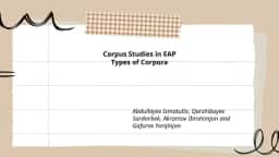 Corpus Studies in EAP