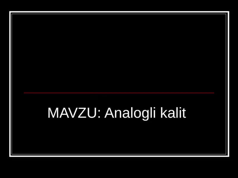 Analogli kalit