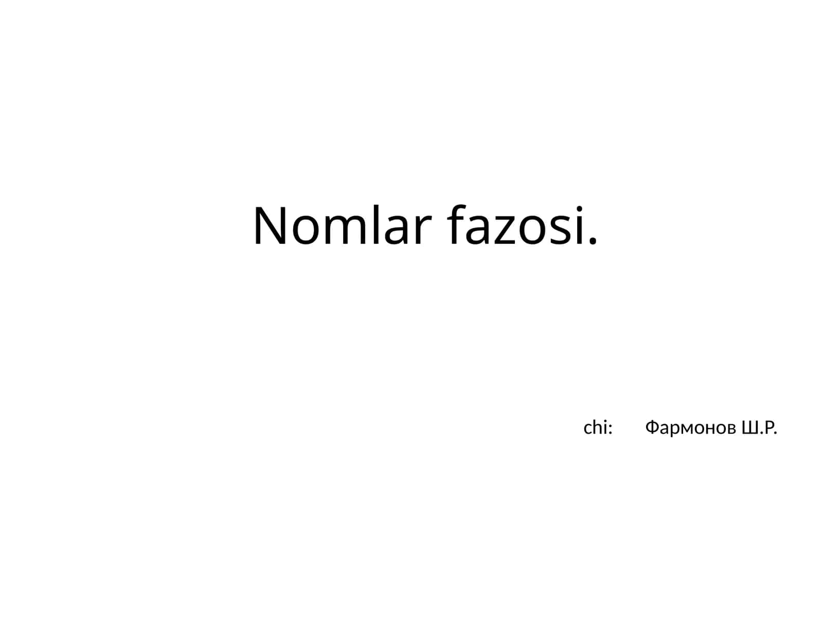 Nomlar fazosi