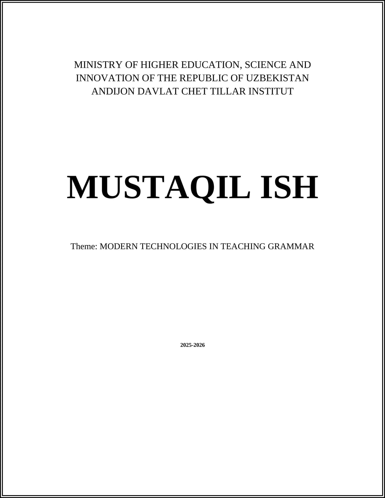 MODERN TECHNOLOGIES IN TEACHING GRAMMAR