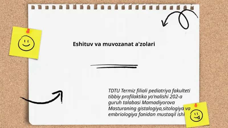 Mamadiyorova Masturaning gistalogiya, sitologiya va embriologiya fanidan mustaqil ishi