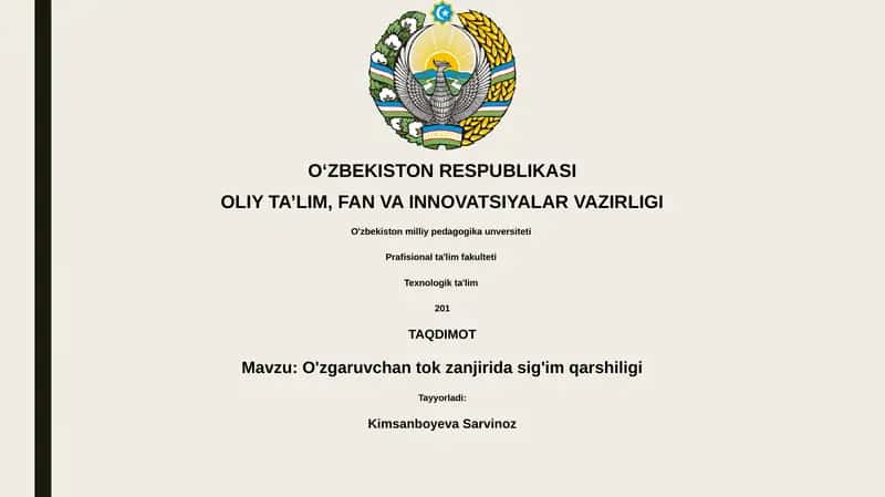 O'zgaruvchan tok zanjirida sig'im qarshiligi