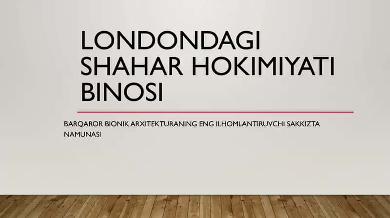 Londondagi shahar hokimiyati binosi